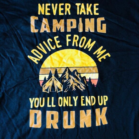 Brand New Never Take Camping Advice From Me T-Shirt Size 2XL Gildan Heavy Cotton - Picture 3 of 5